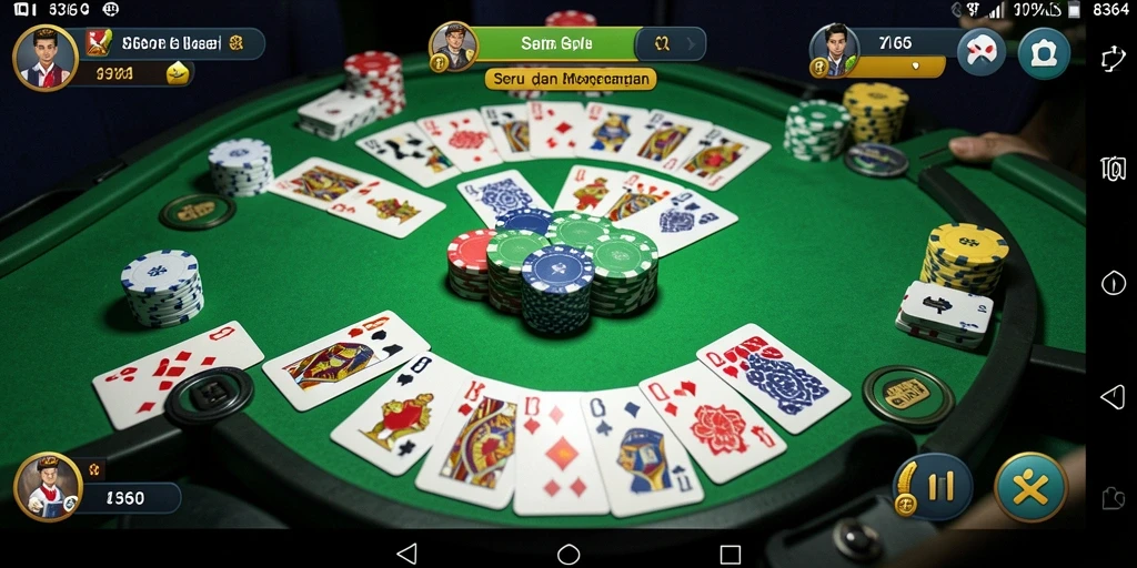 Screenshot gameplay Gaple di aplikasi 8364 yang menarik.