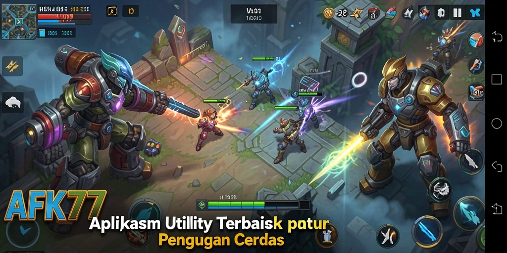 Tampilan utama AFK77 menampilkan antarmuka yang bersih dan intuitif.