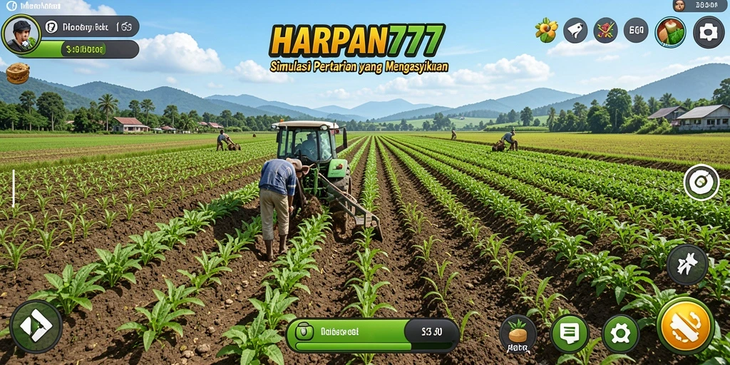 Gameplay HARAPAN777 yang menampilkan keseruan bertani dan berinteraksi dengan elemen permainan.