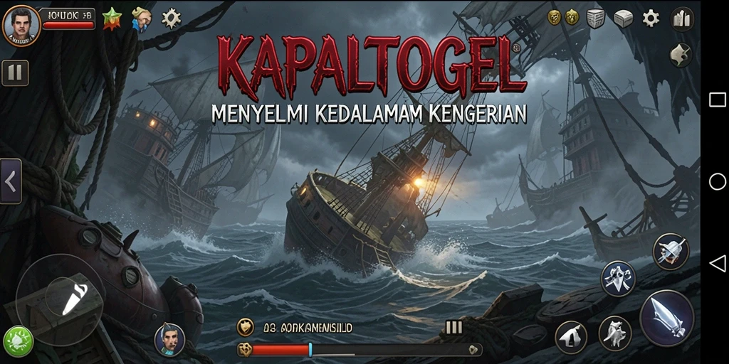 Screenshot menampilkan suasana menyeramkan dalam KAPALTOGEL.
