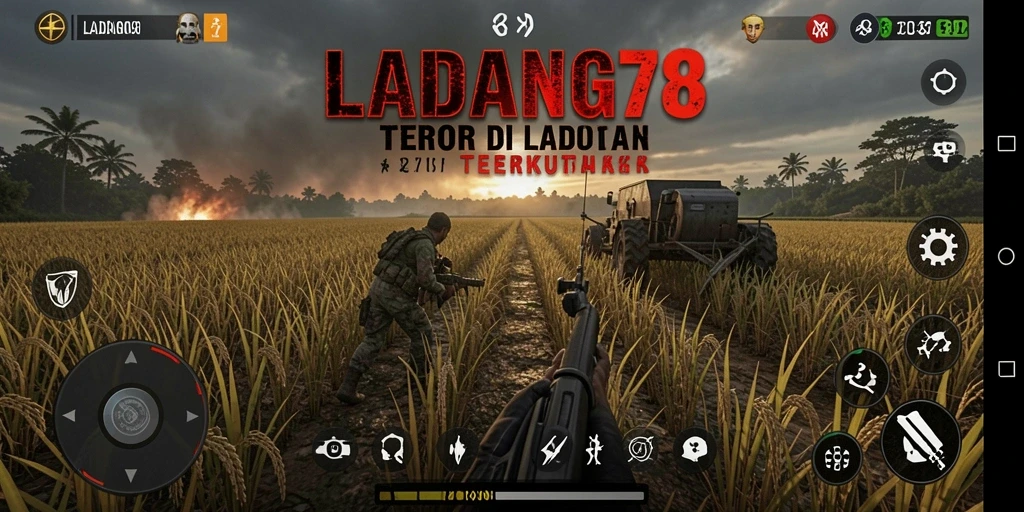 Tampilan gameplay menegangkan di LADANG78 dengan suasana Horror.