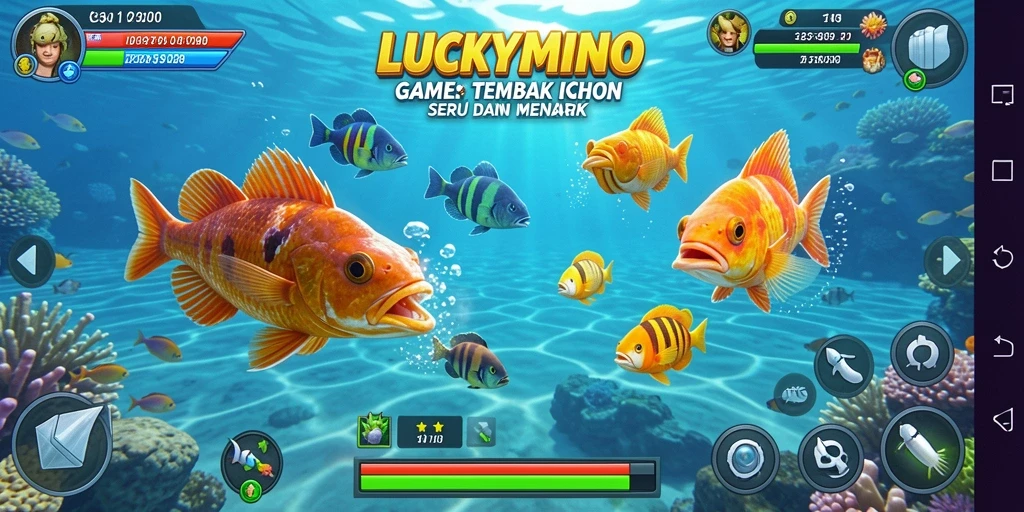 Tangkapan layar gameplay Tembak Ikan di LUCKYMINO