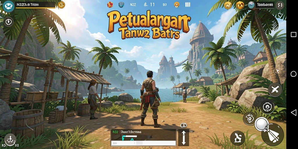 Screenshot gameplay N32 yang menampilkan suasana dunia terbuka yang luas.