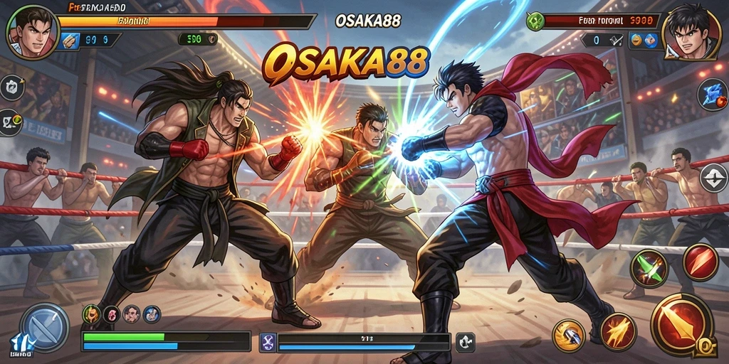 Tampilan seru dari gameplay OSAKA88 dalam pertarungan intens.