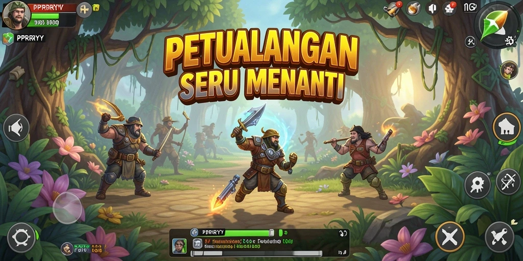 Screenshot gameplay PPRRYY menunjukkan aksi petualangan yang mendebarkan.