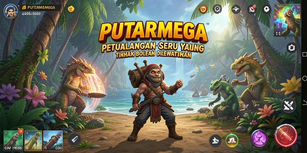 Screenshot gameplay PUTARMEGA yang menampilkan aksi petualangan mendebarkan.
