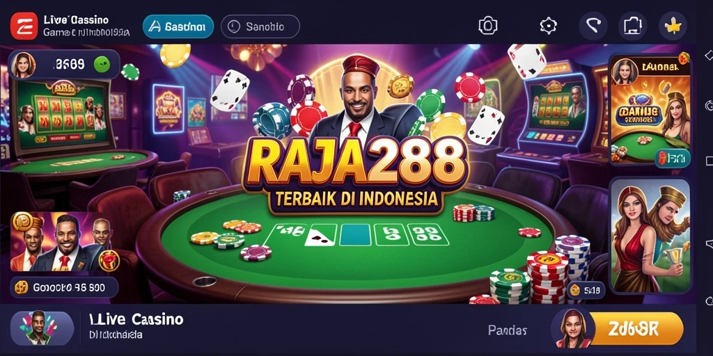 Tampilan gameplay Live Casino yang mendebarkan di RAJA288.