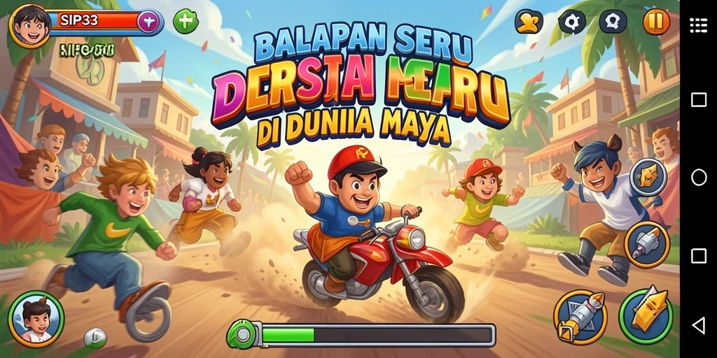 Screenshot SIP33 menunjukkan aksi balapan yang mendebarkan.
