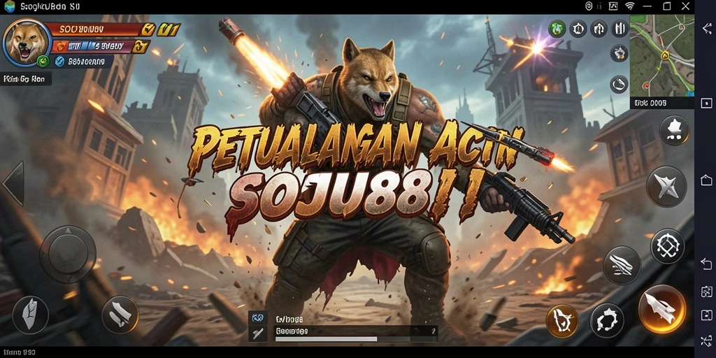 Tangkapan layar game SOJU88 menampilkan pertarungan mendebarkan di dalam arena aksi.