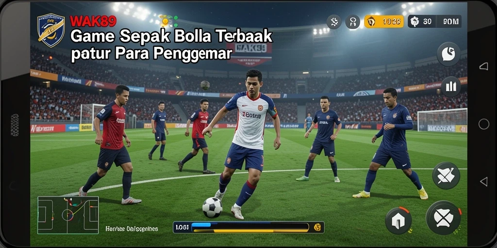Screenshot gameplay WAK89 menampilkan aksi seru di lapangan sepak bola.
